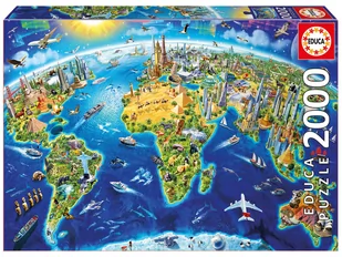 Educa puzzle Charakterystyczne Miejsca Ziemi - Puzzle - miniaturka - grafika 1