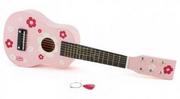 Instrumenty muzyczne dla dzieci - Vilac Dziecięcy instrument muzyczny różowa gitara z kwiatami - miniaturka - grafika 1