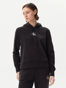 Calvin Klein Jeans Bluza Monologo J20J225358 Czarny Regular Fit - Bluzy damskie - miniaturka - grafika 1