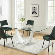 Krzesła - Zestaw 6 pikowanych krzeseł - Welur i czarny metal - Zieleń - OLLUA - miniaturka - grafika 1