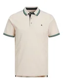 Koszulki męskie - Jack & Jones Koszulka polo "Paulos" w kolorze kremowym - miniaturka - grafika 1