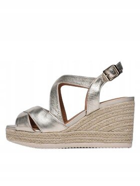 GEOX ESPADRYLE DAMSKIE ZŁOTE NA SPRZĄCZKE NA KOTURNIE 36 JWJ