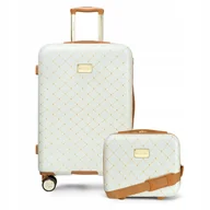 Walizki - PUCCINI Zestaw Komplet WALIZEK Podróżnych Średnia + Kuferek ABS Twarde 2w1 - miniaturka - grafika 1