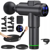 Stoły i łóżka do masażu - Pistolet do masażu 100W Rosfix Black Gusto + Poduszka sensomotoryczna z pompką - miniaturka - grafika 1