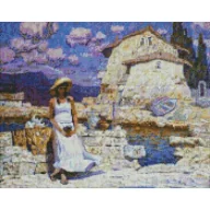 Zabawki kreatywne - Ideyka Diamentowa mozaika - Sprzedawczyni pamiątek 40x50 - miniaturka - grafika 1