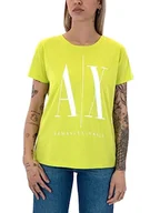 Koszulki i topy damskie - Armani Exchange Damska koszulka z nadrukiem logo Boyfriend Fit, Maxi, Mirage, XL - miniaturka - grafika 1