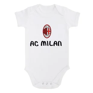 AC Milan Body z logo i napisem Unisex-Bimbi, białe, 18-24 miesiące - Moda i Uroda OUTLET - miniaturka - grafika 1