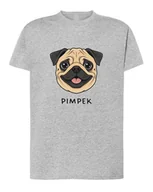 Koszulki i topy damskie - Koszulka Mops Personalizowana Pupil Pies Prezent Szara M - miniaturka - grafika 1