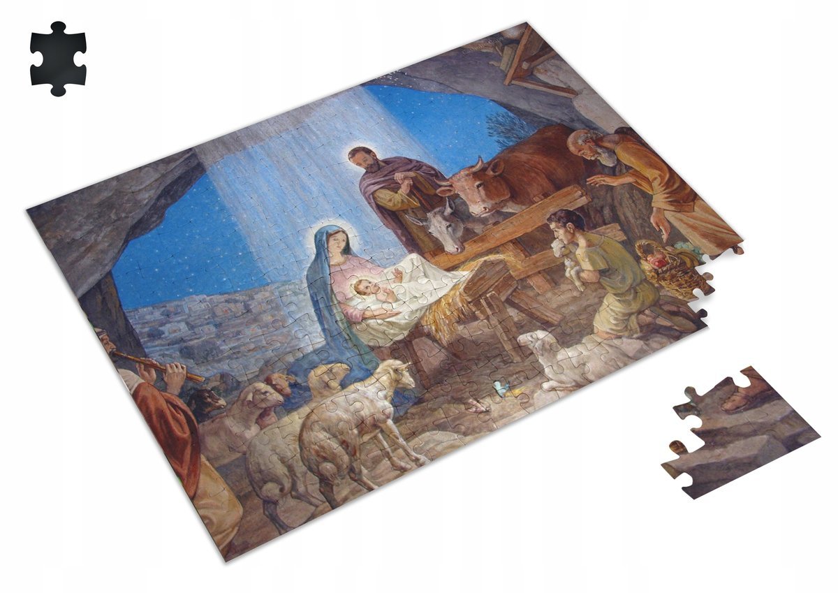 PUZZLE Stajenka Jezus Maryja Józef Święta + IMIĘ Pudełko A4 120 el. #3