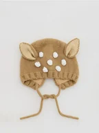 Buciki dla niemowląt - Reserved - Wiązana czapka z uszami - brązowy - miniaturka - grafika 1