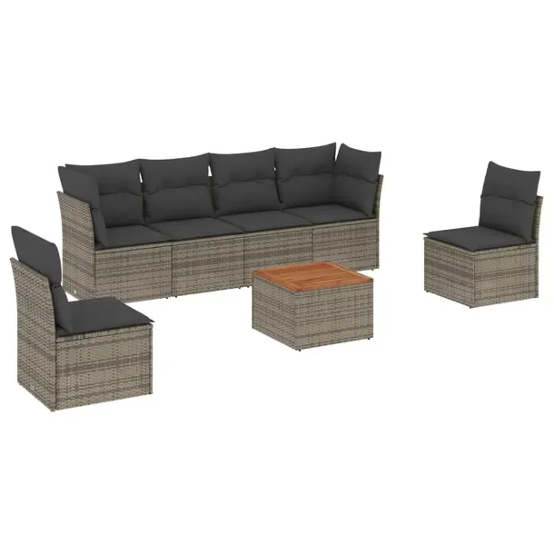 Modułowy zestaw mebli ogrodowych szary rattan PE 62 x 62 x 69 cm 55 x 55 c