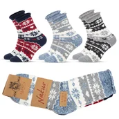 Skarpetki damskie - 3X Skarpety Damskie Wełniane Z Alpaki Ciepłe Grube Zimowe Alpaka 39-42 - Sda3-012A-39-42 - miniaturka - grafika 1