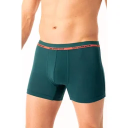Bokserki męskie bambusowe gładkie z zewnętrzną gumą zielone MXH 287 Key - Majtki męskie - miniaturka - grafika 1