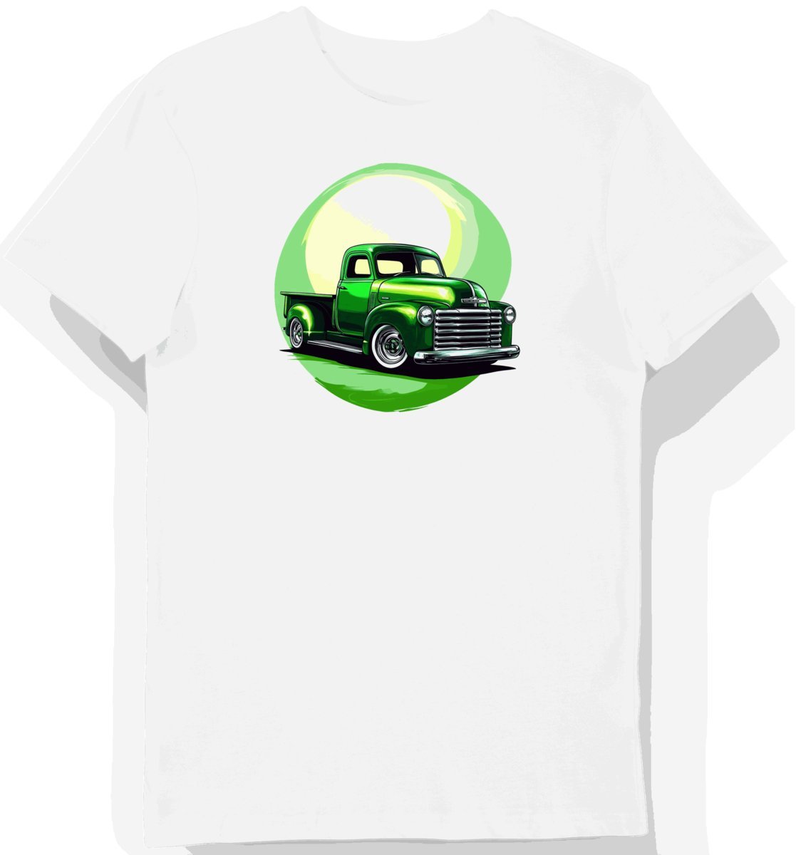 Koszulka męska biała z grafiką klasycznych aut XXL