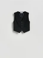 Marynarki i żakiety damskie - Reserved - Garniturowa kamizelka z wiskozą - czarny - miniaturka - grafika 1
