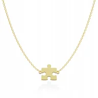 Łańcuszki - Prezent Naszyjnik Złoty Puzzel 925 Łańcuszek z Puzzlem GRAWER GRATIS - miniaturka - grafika 1