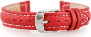 Pasek skórzany do zegarka W71 - czerwony - 16mm - Akcesoria do smartwatchy - miniaturka - grafika 1