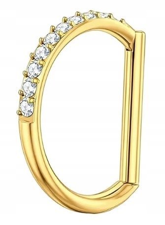 Tytanowy Kolczyk Clicker PIERCING Kształt D Cyrkonie HELIX Lobe 1,2/8