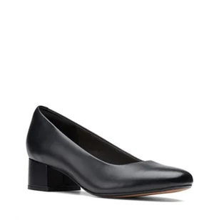 Clarks Marilyn Leah E [Black Leather] - Rozmiar 40 - Półbuty damskie - miniaturka - grafika 1
