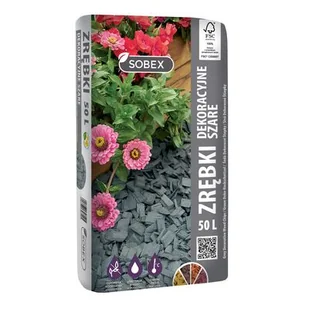 Sobex Zrębki dekoracyjne szare 50 l - Pozostałe ozdoby ogrodowe - miniaturka - grafika 1