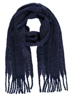 Apaszki i szaliki damskie - Damski szalik z frędzlami niebieski Passigatti - miniaturka - grafika 1