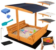 Place zabaw - PIASKOWNICA DASZKIEM IMPREGNOWANA DREWNIANA 120 OTWORY INSTRUKCJA VIDEO 3D - miniaturka - grafika 1