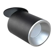 Oprawy, klosze i abażury - Polux Oczko przegubowe podtynkowe PALLAS 1x10W GU10 czarno-srebrne 314130 SANICO 314130 - miniaturka - grafika 1