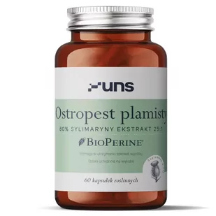 UNS Ostropest Plamisty 80% Sylimaryny Ekstrakt 25:1 60vegcaps - Witaminy i minerały dla sportowców - miniaturka - grafika 1