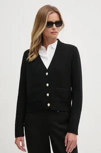 Joop! kardigan wełniany kolor czarny lekki 30043957 - Swetry damskie - miniaturka - grafika 1