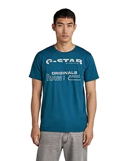 Koszulki męskie - G-STAR RAW Męski T-shirt Originals R T, Blue (Nitro C506-1861), XS - grafika 1