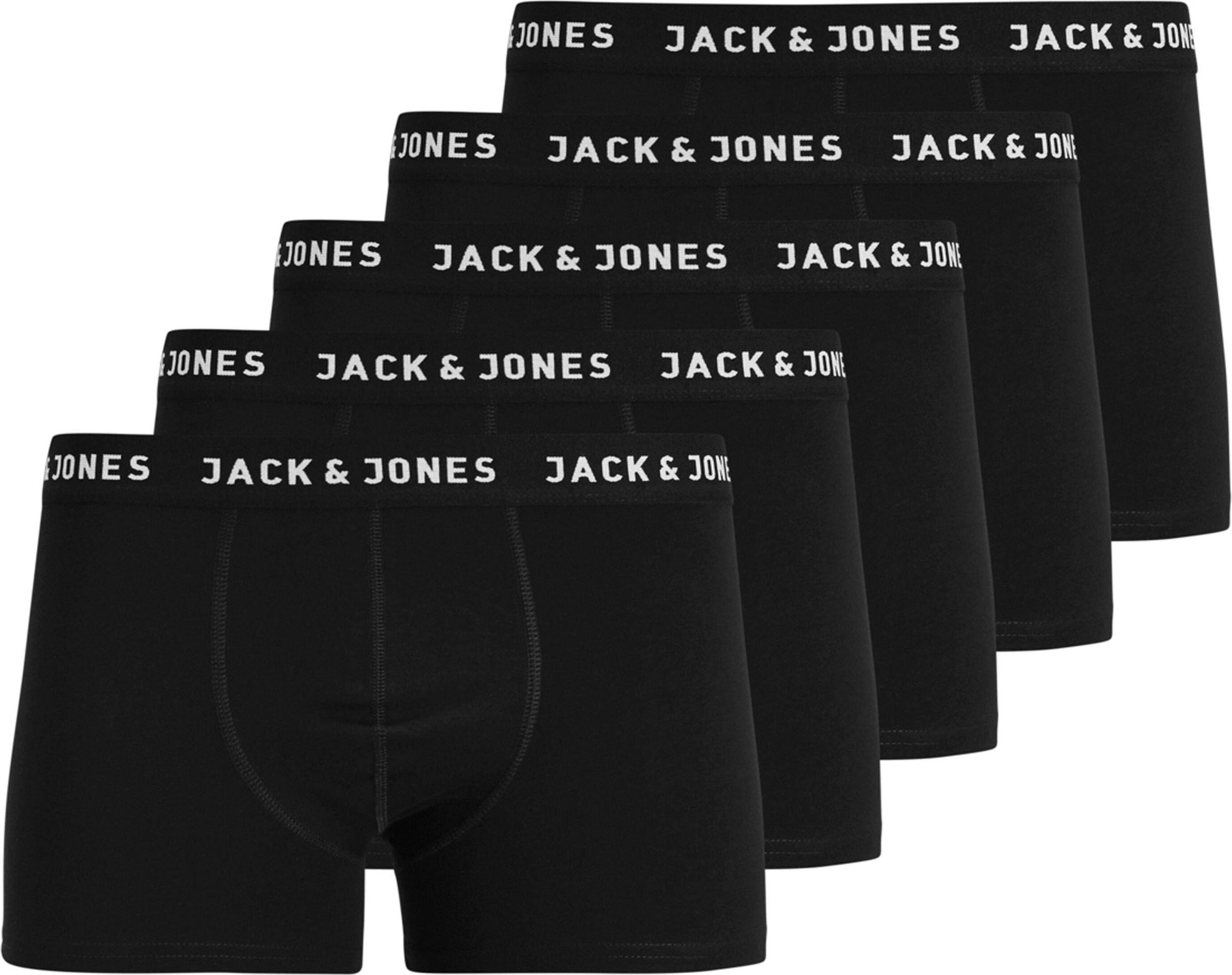 JACK&JONES bokserki męskie, 5-pak - JACHUEY TRUNKS, bawełna stretch czarny 2XL