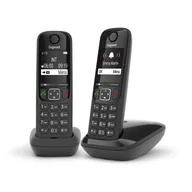 Telefony stacjonarne - Gigaset AS690 Duo Telefon analogowy/DECT Nazwa i identyfikacja dzwoniącego Czarny - miniaturka - grafika 1