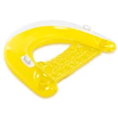 Materace dmuchane i koła do pływania - Fotel do pływania z uchwytami, Intex, 152x99 cm, żółty - miniaturka - grafika 1