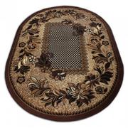 Dywany - Brązowy owalny dywan w kwiaty - Malkon - miniaturka - grafika 1