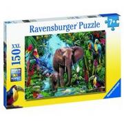 Puzzle - Ravensburger Puzzle XXL 150 elementów. Słonie w dżungli - miniaturka - grafika 1