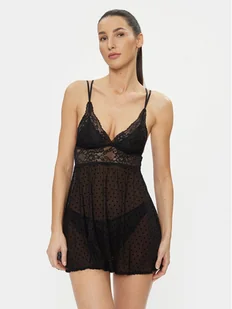Hunkemöller Koszula nocna Beatriz 169282 Czarny Feminine Fit - Piżamy damskie - miniaturka - grafika 1