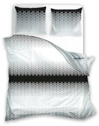 Faro Pościel bawełniana 220x200 Glamour 018 szara czarna geometria 01 - Pościel - miniaturka - grafika 1
