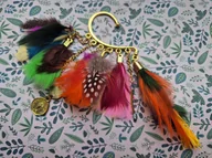 Kolczyki - Nausznica z piórami robiona ręcznie Ruda Klara - miniaturka - grafika 1