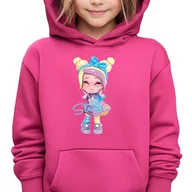 Bluzy dla dziewczynek - Bluza Dziecięca Malinowa Z Kapturem Dla Fanki Kookyloos Stella Wzory - 128 - miniaturka - grafika 1