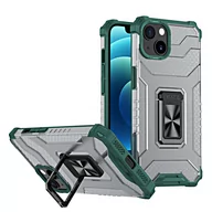 Etui i futerały do telefonów - Crystal Ring Case pancerne hybrydowe etui pokrowiec + magnetyczny uchwyt iPhone 13 mini zielony - miniaturka - grafika 1