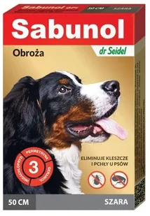dr Seidla Sabunol Sabunol biobójcza p kleszczom i pchłom kolor szary rozm 50cm - Smycze dla psów - miniaturka - grafika 2