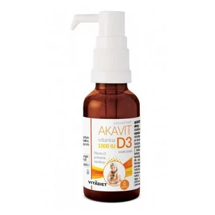 Vitadiet Akavit Witamina D3 1000 IU Suplement diety 30 ml - Witaminy i minerały - miniaturka - grafika 1