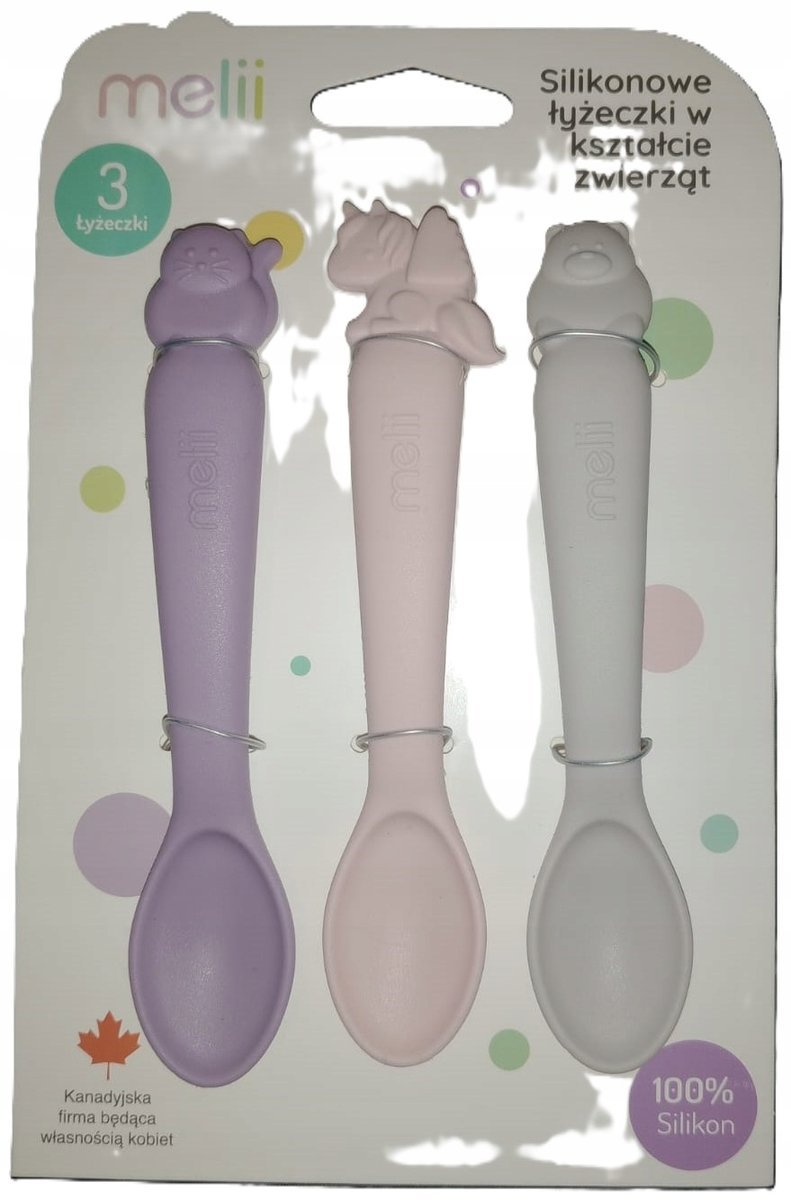 ŁYŻECZKI SILIKONOWE W KSZTAŁCIE ZWIERZĄT PASTELOWE DLA DZIECI MELII S482