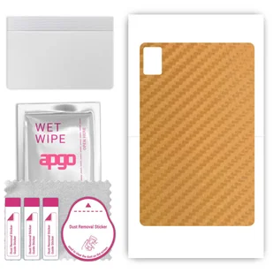Folia naklejka skórka strukturalna na TYŁ do Lenovo Tab K11 Plus - Carbon Złoty - apgo SKINS - Akcesoria do tabletów i e-booków - miniaturka - grafika 1