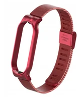 Akcesoria do smartwatchy - Stalowa bransoletka, opaska do Xiaomi Mi Band 5 / 6 czerwona - miniaturka - grafika 1
