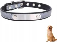 Obroże dla psów - Obroża odblaskowa dla psa z miejscem na imię, czarna S - miniaturka - grafika 1