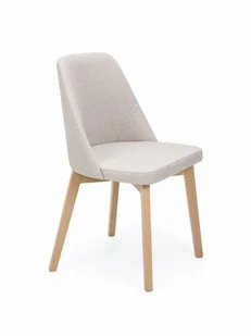 Flavio 1 krzesło tapicerowane jasny beż nogi dąb sonoma - Krzesła - miniaturka - grafika 1