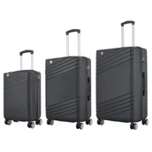 Walizki - Zestaw walizek SEMI LINE T5789-0 Czarny - miniaturka - grafika 1