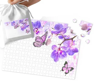 PUZZLE TRADYCYJNE - MOTYLKI MOTYL WZORY PREZENT NA ŚWIĘTA 110EL + WORECZEK - Puzzle - miniaturka - grafika 1