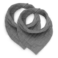 Śliniaki i fartuszki - Jollein - 2 śliniaki bandany cotton Storm Grey - miniaturka - grafika 1